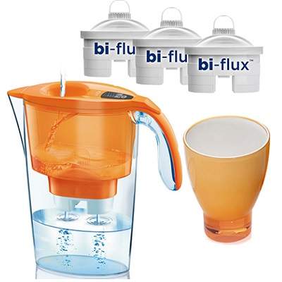 Set Cana filtranta Stream Orange cu 3 filtre si 1 pahar, Laica