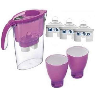 Set Cana filtranta cu 3 filtre si 2 pahare - Stream, pink, J947P, Laica