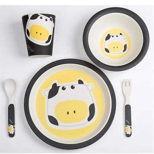 Set de alimentatie Bamboo Cow, 5 piese, BabyGo