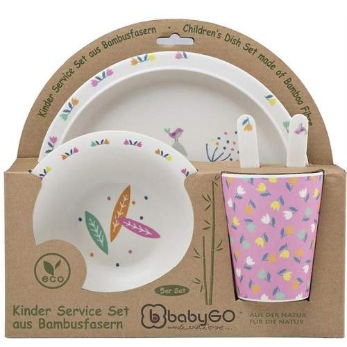 Set de alimentatie Bamboo Rabbit, 5 piese, BabyGo