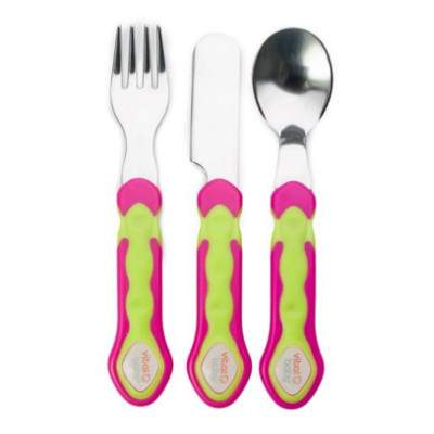 Set de tacamuri din inox roz, +12 luni, 443008, Vital Baby