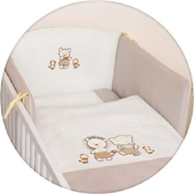 Set lenjerie pentru patut, 3 piese, Elefantel, Ceba Baby