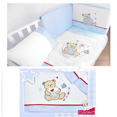 Set lenjerie de pat pastel blue, 120x60 cm, 3643, Cunama