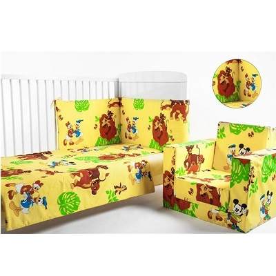 Set lenjerie pentru patut, Lion King, 60x120 cm, Bebedeco