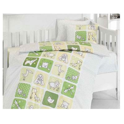 Set lenjerie verde Luci Baby Bamboo, 4 piese, First Choice