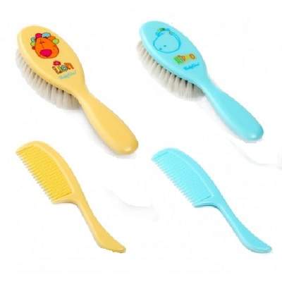 Set perie din par natural si pieptan, 564, Babyono