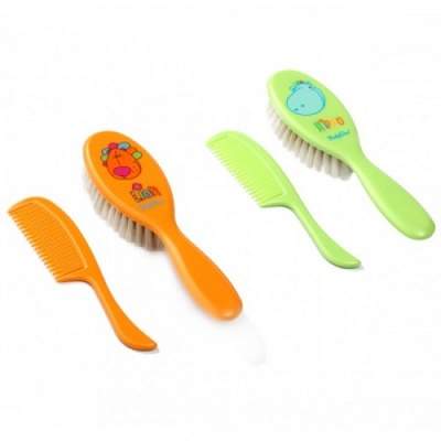 Set perie din par natural si pieptan, 563, Babyono