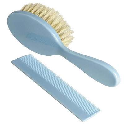 Set perie par natural si pieptan bleu, +0 luni, 315001, DbB Remond 