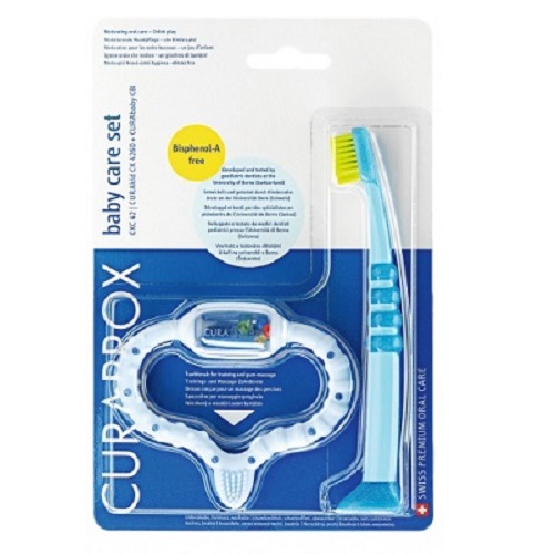 Set periuta CuraBaby si periuta Curakid bleu, CK 4260, Curaprox