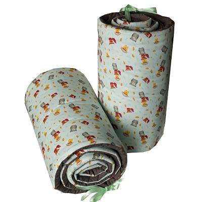 Set protectie laterala pentru patut, Vulpite, 40x210 cm, 2 bucati, Bebemix