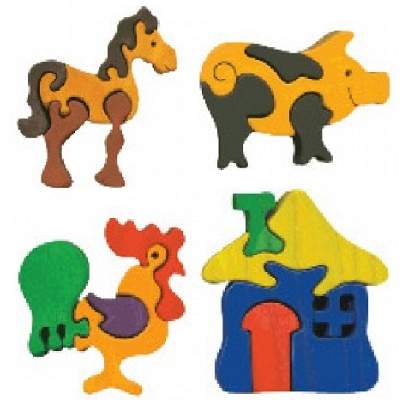 Set Puzzle 4 Mini Animale de Ferma, 11202, Fauna