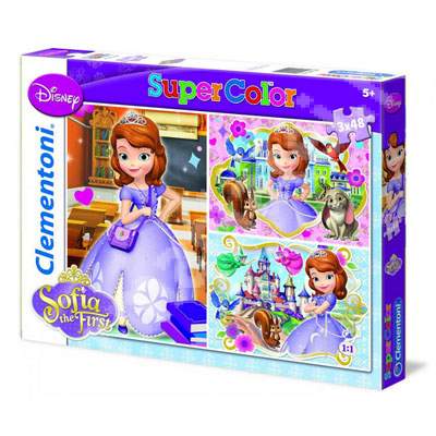 Set puzzle Sofia Intai, 3 puzzle x 48 piese, CL25191, Clementoni