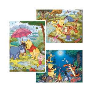 Set puzzle Winnie the Pooh, 3 puzzle x 48 piese, CL25180, Clementoni