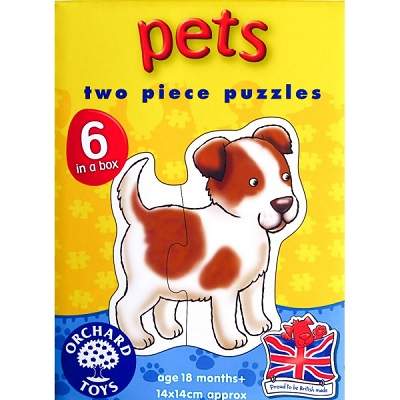 Set sase puzzle animale de companie, 2 piese, Orchard Toys