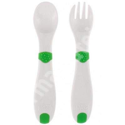 Set tacamuri plastic verde, +12 luni, 06830-7, Chicco