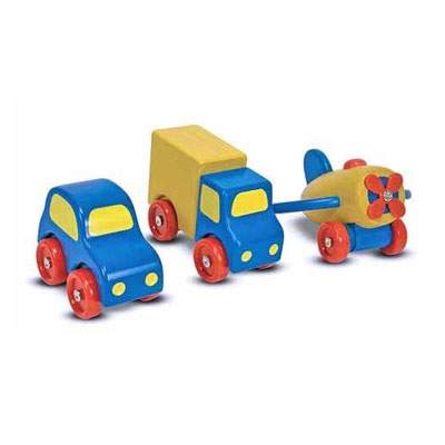 Set vehicule din lemn, MD3000, Melissa&Doug