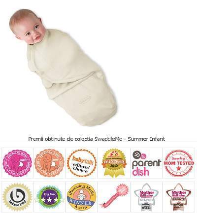 Sistem de infasare, SwaddleMe Ivory, 0-3 luni, 87866, Summer Infant