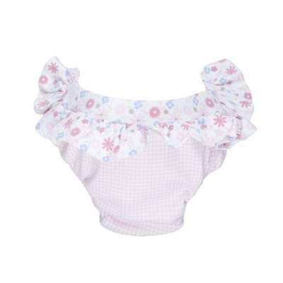 Slip de plaja cu protectie dubla fete, Model Vichy Rose, 18-24 luni, Archimede