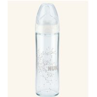 Biberon din sticla cu tetina din silicon New Classic, 0-6 luni, 240 ml, Nuk