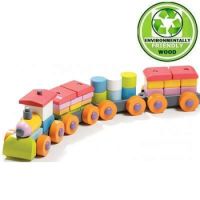 Cuburi lemn, constructie tren, 13319, Cubika