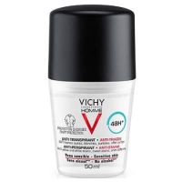 Deodorant anti perspirant roll-on, cu efect anti urme, eficacitate 48H, 50 ml, Vichy