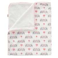 Paturica dublata din bumbac organic Elefant Pink, 80x100 cm, F46037, Fresk