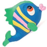 Jucarie din cauciuc natural Peste Multicolor, +0 luni, Natura Toys