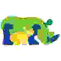 Puzzle Maxi Familia de Rinoceri, 10073, Fauna