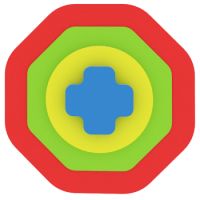 Puzzle octogon, rosu, +0 luni, 0025, MillaMinis