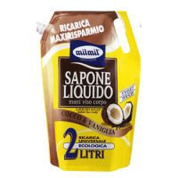 Rezerva sapun lichid cu cocos si vanilie, 2 litri, Milmil