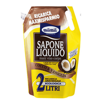 Rezerva sapun lichid cu cocos si vanilie, 2 litri, Milmil