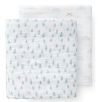 Scutece Paturici muselina BBC organic Curcubeu Bleu, 2 buc, 70 x 60 cm, Fresk