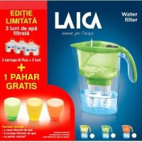 Set Cana filtranta Stream Green cu 3 filtre si 1 pahar, J998, Laica
