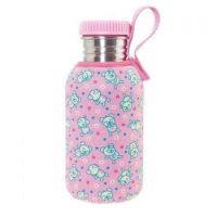 Termos inox cu capac si husa de neopren Plain, Roz, 500 ml, Laken