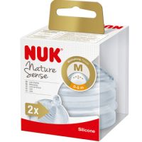 Tetina din silicon Nature Sense, M, 0-6 luni, 2 buc, Nuk