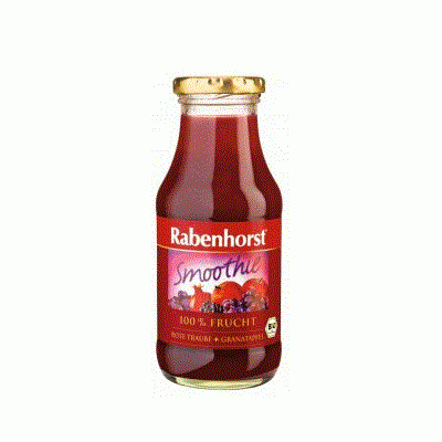 Smoothie Bio din struguri rosii si rodie,  240 ml, Rabenhorst