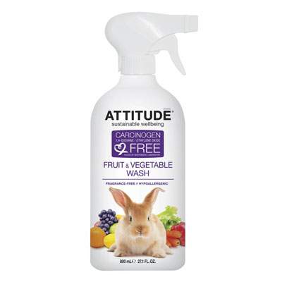 Solutie Eco pentru curatat fructe si legume, 800 ml, Attitude