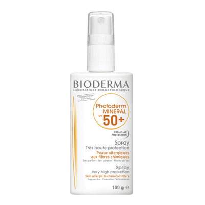 Spray protectie solara cu filtru mineral Photoderm Mineral SPF 50+, +6 luni, 100 g, Bioderma