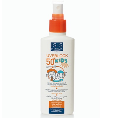 Spray protectie solara fata si corp copii  UVEBLOCK Kids SPF 50+, 150 ml, IsisPharma