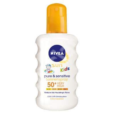 Spray protectie solara pentru copii Sun Kids Pure & Sensitive SPF 50+, 200 ml, Nivea