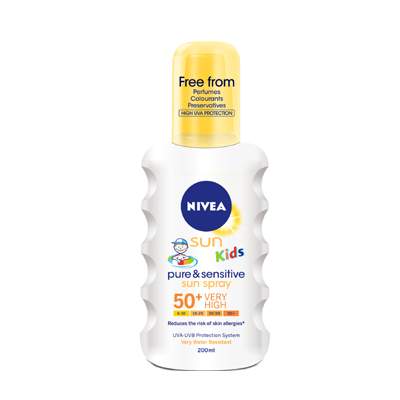 Spray protectie solara pentru copii Sun Kids Pure & Sensitive SPF 50+, 200 ml, Nivea