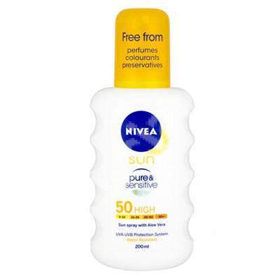 Spray protectie solara Sun Pure & Sensitive SPF 50, 200 ml, Nivea