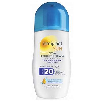 Spray transparent pentru protectie solara, SPF20, 200 ml, Elmiplant