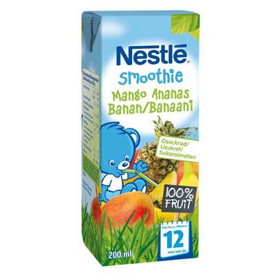 Suc de mango, ananas si banane Smoothie, +12 luni, 200 ml, Nestle