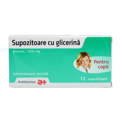 Supozitoare cu glicerina copii, 12 supozitoare, Antibiotice SA