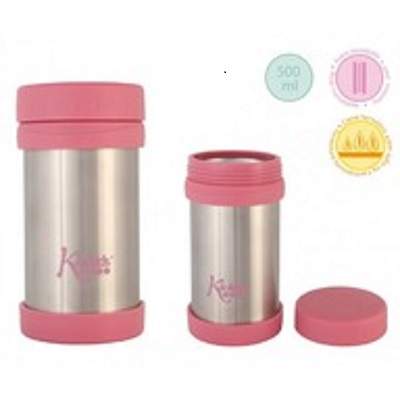 Termos inox hrana solida, 500ml, roz,  1393K, Kiokids