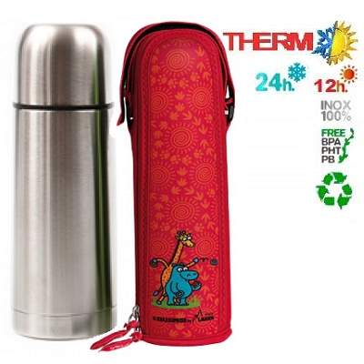 Termos lichide si husa neopren Tapon-Vaso, Rinocer, 500 ml, Laken