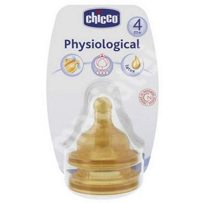 Tetina cauciuc Physiologic, stea, +4 luni, 2 bucati, 81624, Chicco