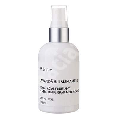 Tonic facial purifianat cu lavanda si hamamelis pentru ten gras, 118 ml, Sabio