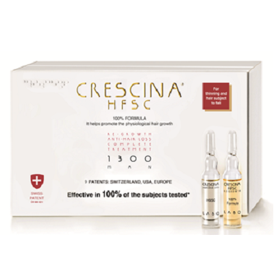 Tratament complet de crestere si combatere a caderii parului Crescina HFSC 1300 Man, 10+10 fiole, Labo